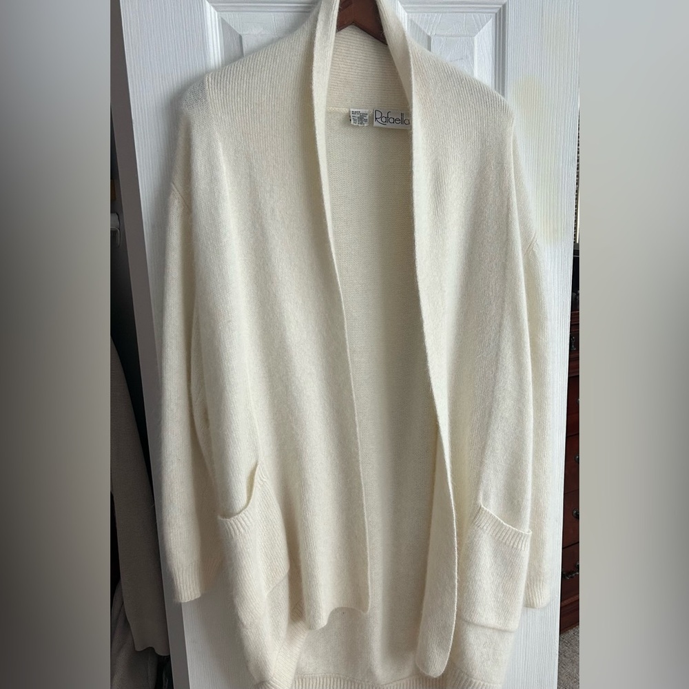 Rafaella Cream Open Front Cardigan